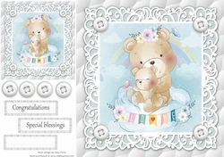 Gorgeous Bears Cuddling Unisex Baby 8x8