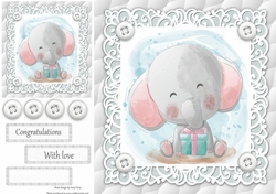 Gorgeous Elephant Unisex Baby 8x8