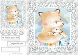 Gorgeous Foxes Cuddling Unisex Baby 8x8