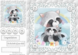 Gorgeous Raccoons Cuddling Unisex Baby 8x8