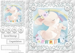 Gorgeous Rabbits Cuddling Unisex Baby 8x8