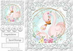 Gorgeous Flamingos Cuddling Unisex Baby 8x8