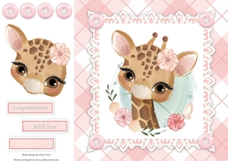 Gorgeous Baby Girl Giraffe 8x8