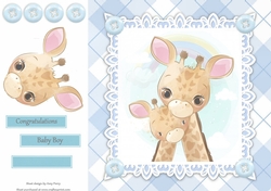 Gorgeous Baby Boy Giraffes 8x8