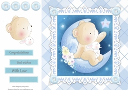 Gorgeous Baby Boy Bear On The Moon 8x8