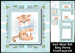 Gorgeous Tiger In Floral Frame 8x8 Mini Kit