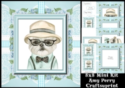 Gorgeous Dog In Floral Frame 8x8 Mini Kit