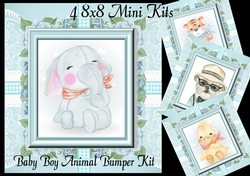 Baby Boy Animal Bumper Kit 8x8