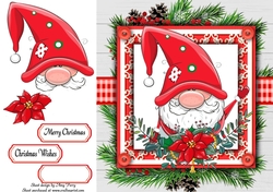 Gorgeous Gnome In Holly Frame 8x8