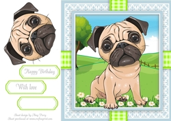 Cute Pug In Gingham Frame 8x8