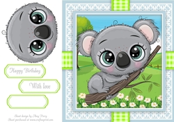 Cute Koala In Gingham Frame 8x8