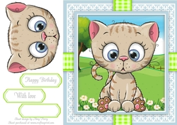 Cute Cat In Gingham Frame 8x8