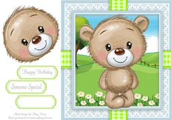 Cute Bear In Gingham Frame 8x8