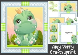 Gorgeous Birthday Dinosaur 2 8x8 Mini Kit