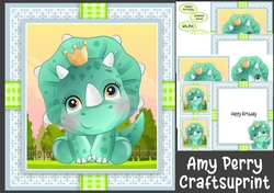 Gorgeous Birthday Dinosaur 3 8x8 Mini Kit