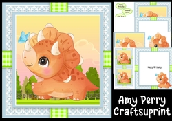 Gorgeous Birthday Dinosaur 5 8x8 Mini Kit