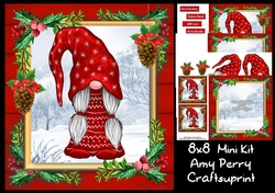 Gorgeous Festive Red Gnome 2 8x8 Mini Kit