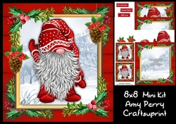 Gorgeous Festive Red Gnome 3 8x8 Mini Kit