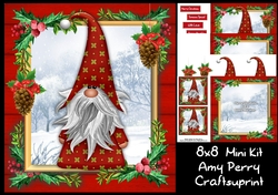 Gorgeous Festive Red Gnome 5 8x8 Mini Kit