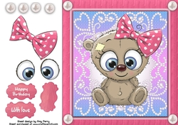 Beautiful Blue Eyed Grey Bear 8x8