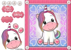 Beautiful Rainbow Unicorn 8x8