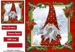 Gorgeous Festive Red Gnome 4 8x8