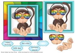 The Rainbow Animal Collection Monkey 6x6
