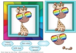 The Rainbow Animal Collection Giraffe 6x6 