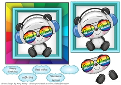 The Rainbow Animal Collection Panda 6x6