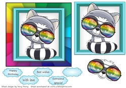The Rainbow Animal Collection Raccoon 6x6