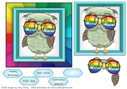 The Rainbow Animal Collection Owl 6x6 