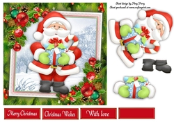 Santa & Presents With Bauble Corners 7x7