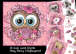 15 6x6 Animals With Pink Flowers Bumper Kit