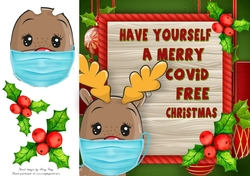 Have yourself a merry covid Christmas reindeer 8x8