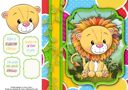 Colourful Lion birthday 8x8