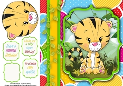 Colourful Tiger birthday 8x8