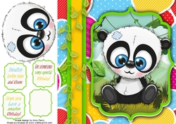 Colourful Panda birthday 8x8