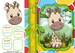 Colourful Giraffe birthday 8x8