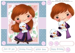Princess With Snowman 7x7