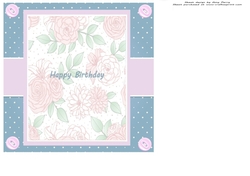 Shabby Chic Blue & Pink Insert 7x7