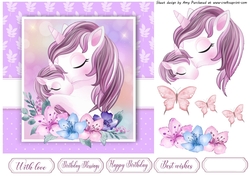 Beautiful Purple Unicorns Sleeping 7x7