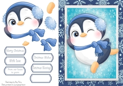 Cute Wrapped Up Warm Penguin 