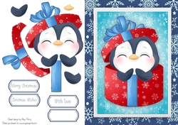 Cute Penguin In A Gift Box