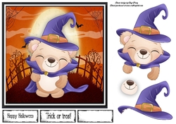 Spooky Witch Bear 7x7