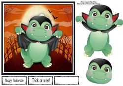 Spooky Vampire Dinosaur  7x7