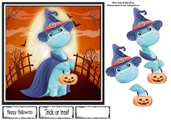 Spooky Witch Dinosaur 7x7
