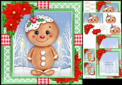 Ginger Bread Man With Holly Hat 8x8 Mini Kit