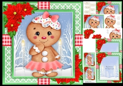 Ginger Bread With Bow & Tutu 8x8 Mini Kit