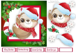 Adorable Sloth Hanging On A Candy Cane 7x7