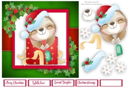 Adorable Sloth On A Present 7x7